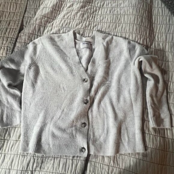 Old Navy Womens Gray Long Sleeve Button Down Cardigan Sweater Size M - Picture 1 of 3